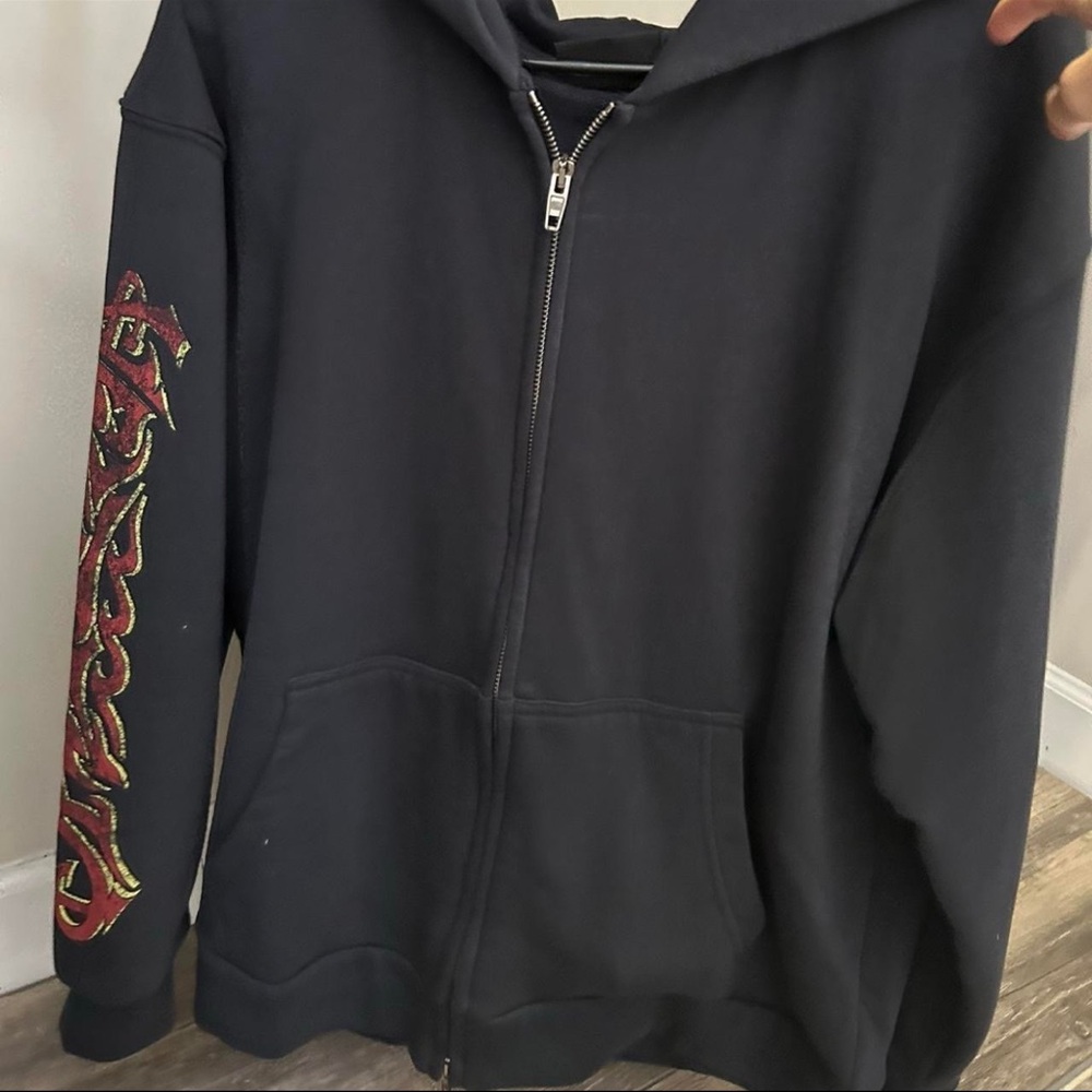 Balenciaga Unisex Black Zip-Up Hoodie